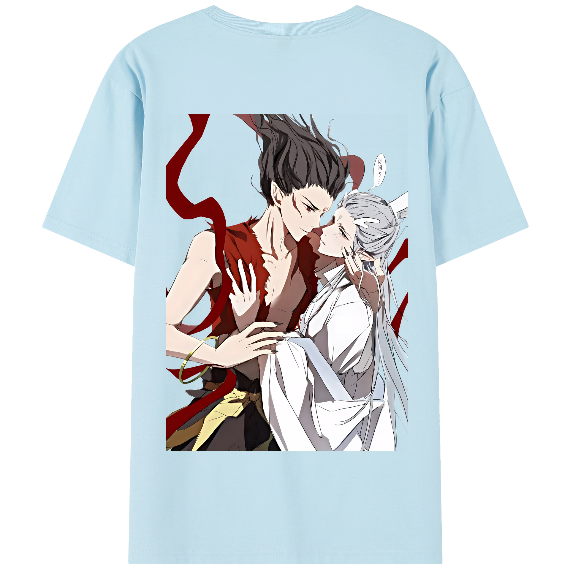 （画像用） Ne Zha 2 ナタ 魔童の大暴れ 綿100％半袖Tシャツ（背面プリント）